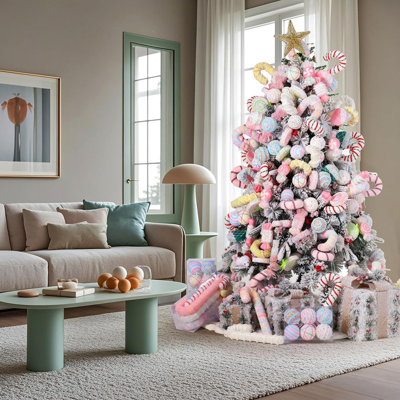 6Pcs Candy Land 2024 Christmas Decoration 10 Inch Lollipop Hanging Candy Cane Christmas Tree Decor Christmas Ornaments Crafts Arbol De Navidad